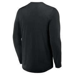 NHL Black Pittsburgh Penguins Fanatics Adrenaline Push Long Sleeve Henley Shirt