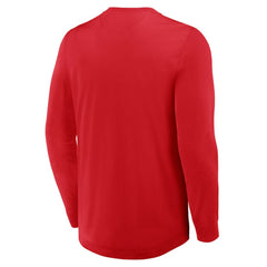 NHL Red Washington Capitals Fanatics Adrenaline Push Long Sleeve Henley Shirt