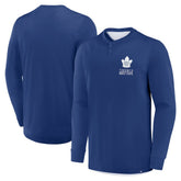 NHL Blue Toronto Maple Leafs Fanatics Adrenaline Push Long Sleeve Henley Shirt