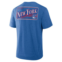 NHL Heather Blue New York Rangers Fanatics Fan Lanes Tri-Blend T-Shirt