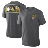 NHL Heather Charcoal Boston Bruins Fanatics Fan Lanes Tri-Blend T-Shirt