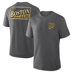 NHL Heather Charcoal Boston Bruins Fanatics Fan Lanes Tri-Blend T-Shirt
