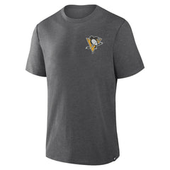NHL Heather Charcoal Pittsburgh Penguins Fanatics Fan Lanes Tri-Blend T-Shirt