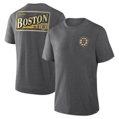 NHL Heather Charcoal Boston Bruins Fanatics Fan Lanes Tri-Blend T-Shirt