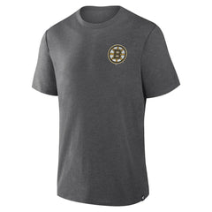 NHL Heather Charcoal Boston Bruins Fanatics Fan Lanes Tri-Blend T-Shirt