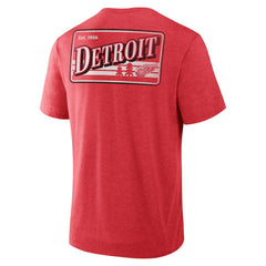 NHL Heather Red Detroit Red Wings Fanatics Fan Lanes Tri-Blend T-Shirt