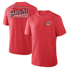 NHL Heather Red Carolina Hurricanes Fanatics Fan Lanes Tri-Blend T-Shirt
