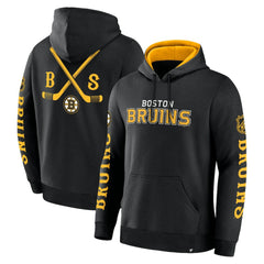 NHL Black Boston Bruins Fanatics Big City Legacy Fleece Pullover Hoodie