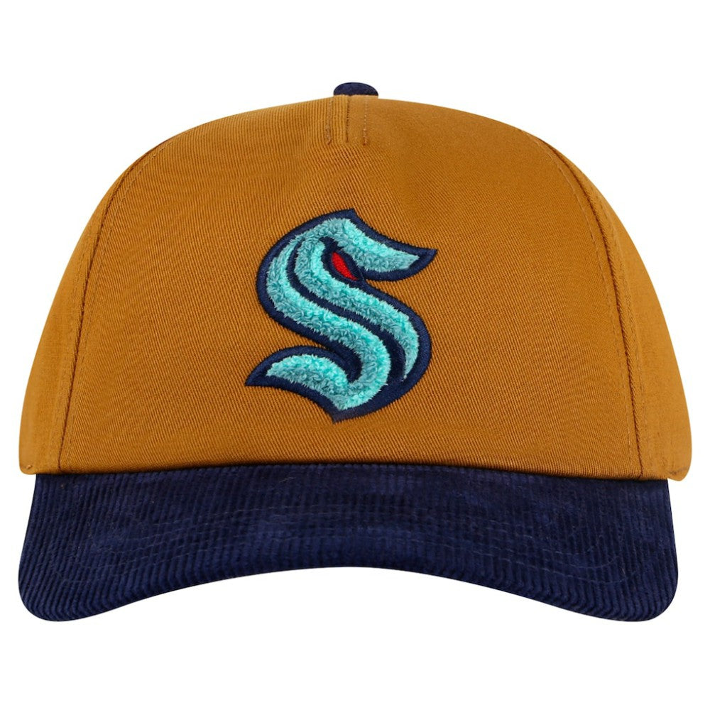 NHL Tan/Deep Sea Blue Seattle Kraken American Needle Burnett Adjustable Hat