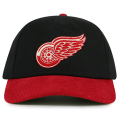 NHL Black/Red Detroit Red Wings American Needle Burnett Adjustable Hat
