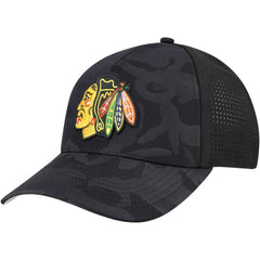 NHL Black Chicago Blackhawks American Needle Valin Camo Super Tech Vented Adjustable Hat