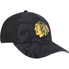NHL Black Chicago Blackhawks American Needle Valin Camo Super Tech Vented Adjustable Hat