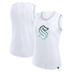 NHL White Seattle Kraken Fanatics Women's Slub Tank Top