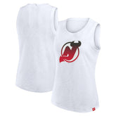 NHL White New Jersey Devils Fanatics Women's Slub Tank Top