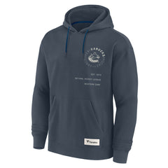 NHL Navy Vancouver Canucks Fanatics Future Ground Info Pullover Hoodie