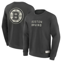 NHL Charcoal Boston Bruins Fanatics Elements Future Ground Lettering Pullover Sweatshirt