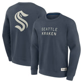 NHL Blue Seattle Kraken Fanatics Elements Future Ground Lettering Pullover Sweatshirt