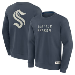 NHL Blue Seattle Kraken Fanatics Elements Future Ground Lettering Pullover Sweatshirt