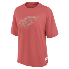 NHL Red Detroit Red Wings Fanatics Women's Oversized Elements Raw Edge Future Ground T-Shirt