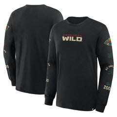 NHL Black Minnesota Wild Fanatics Boxed In Legacy Long Sleeve T-Shirt