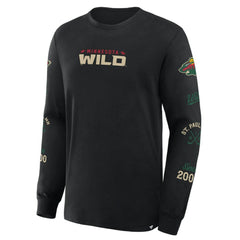 NHL Black Minnesota Wild Fanatics Boxed In Legacy Long Sleeve T-Shirt
