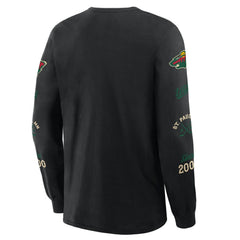 NHL Black Minnesota Wild Fanatics Boxed In Legacy Long Sleeve T-Shirt