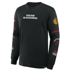 NHL Black Chicago Blackhawks Fanatics Boxed In Legacy Long Sleeve T-Shirt