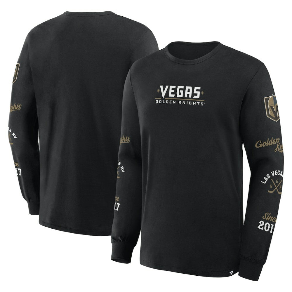 NHL Black Vegas Golden Knights Fanatics Boxed In Legacy Long Sleeve T-Shirt
