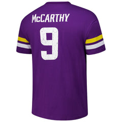 J.J. McCarthy Majestic Threads Name & Number Oversized Fit T-Shirt - Minnesota Vikings