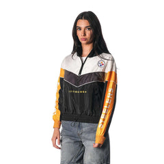 The Wild Collective Women's 1/4 Zip Track Jacket - Pittsburgh Steelers