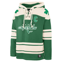NHL Kelly Green Alexander Ovechkin Washington Capitals '47 St. Patrick's Day Player Name & Number Lacer Pullover Hoodie