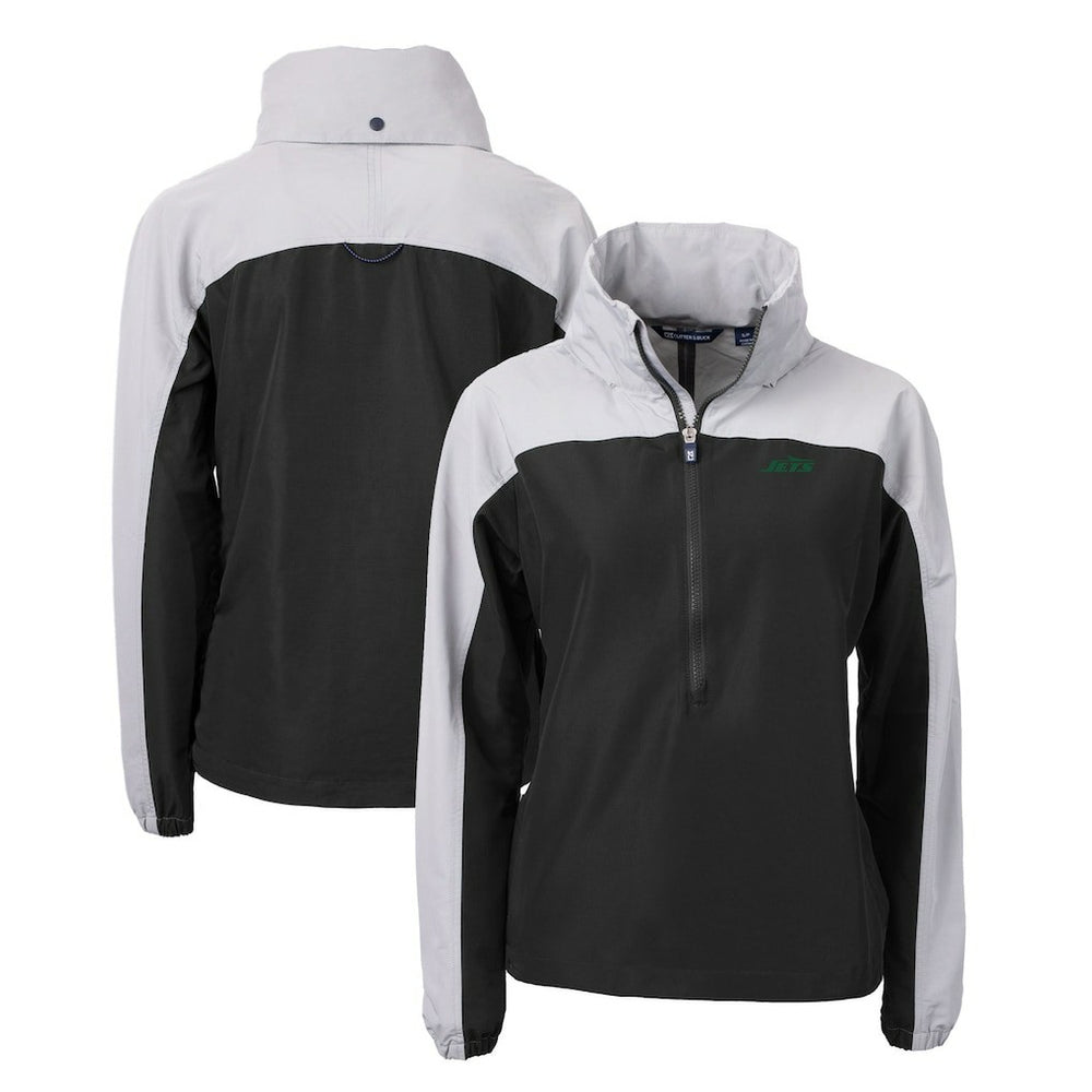 Cutter & Buck Women's Primary Logo Charter Eco Recycled Half-Zip Hoodie Anorak Jacket - New York Jets