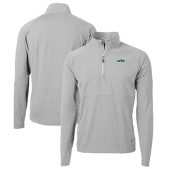 Cutter & Buck Primary Logo Adapt Eco Knit Hybrid Recycled Raglan Quarter-Zip Top - New York Jets