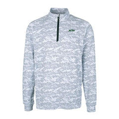 Cutter & Buck Primary Logo Traverse Stretch Camo Print Eco Quarter-Zip Top - New York Jets