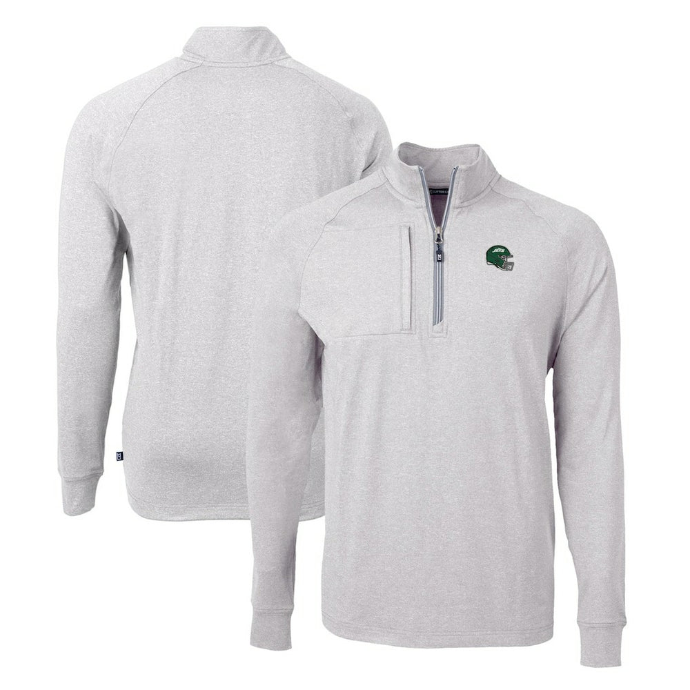 Cutter & Buck Helmet Adapt Eco Knit Quarter-Zip Top - New York Jets