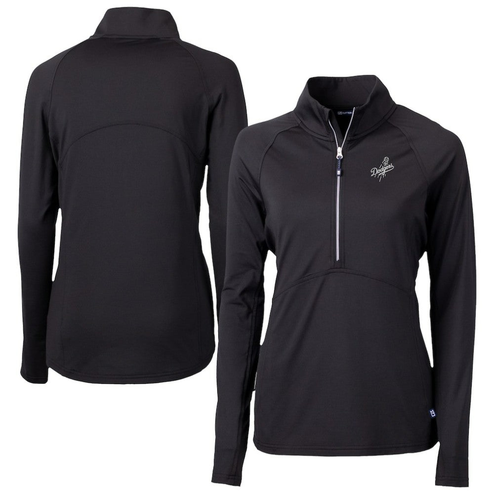 MLB Los Angeles Dodgers Cutter & Buck Women's Adapt Eco Knit Stretch Recycled Half-Zip DryTec Top