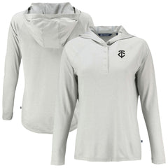 MLB Minnesota Twins Cutter & Buck Women's Coastline Epic Comfort Eco Recycled Raglan Long Sleeve Hoodie T-Shirt