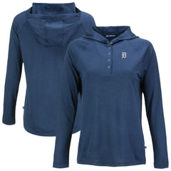 MLB Detroit Tigers Cutter & Buck Women's Coastline Epic Comfort Eco Recycled Raglan Long Sleeve Hoodie T-Shirt