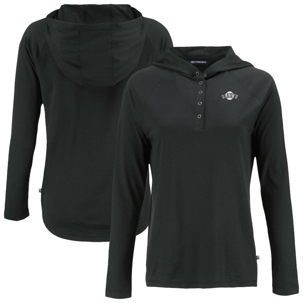 MLB San Francisco Giants Cutter & Buck Women's Coastline Epic Comfort Eco Recycled Raglan Long Sleeve Hoodie T-Shirt