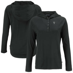 MLB Texas Rangers Cutter & Buck Women's Coastline Epic Comfort Eco Recycled Raglan Long Sleeve Hoodie T-Shirt