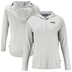 MLB Atlanta Braves Cutter & Buck Women's Coastline Epic Comfort Eco Recycled Raglan Long Sleeve Hoodie T-Shirt