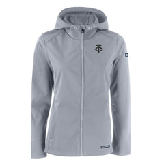 MLB Minnesota Twins Cutter & Buck Women's Evoke Eco Softshell Recycled Full-Zip Hoodie Jacket