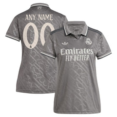 Real Madrid Originals Women's 2024/25 Third Replica Custom Jersey - Adidas Charcoal