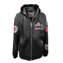 NBA LA Clippers Jeff Hamilton Vegan Leather Full-Zip Hoodie