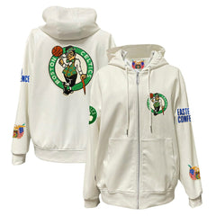 NBA Boston Celtics Jeff Hamilton Vegan Leather Full-Zip Hoodie