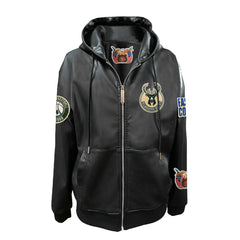 NBA Milwaukee Bucks Jeff Hamilton Vegan Leather Full-Zip Hoodie