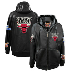 NBA Chicago Bulls Jeff Hamilton Vegan Leather Full-Zip Hoodie