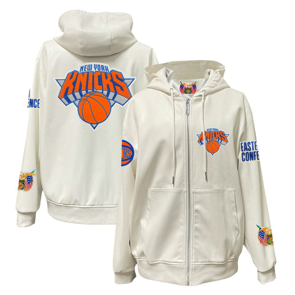 NBA New York Knicks Jeff Hamilton Vegan Leather Full-Zip Hoodie