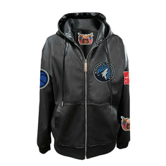NBA Minnesota Timberwolves Jeff Hamilton Vegan Leather Full-Zip Hoodie