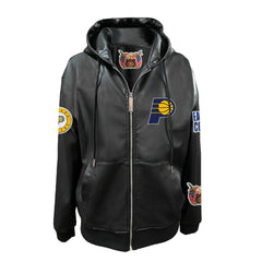 NBA Indiana Pacers Jeff Hamilton Vegan Leather Full-Zip Hoodie